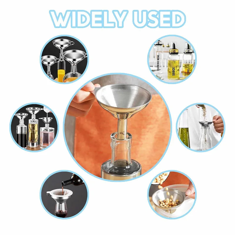 Mini Stainless Steel Kitchen Funnels Set Essential Oil Filling Funnels | Bowlift