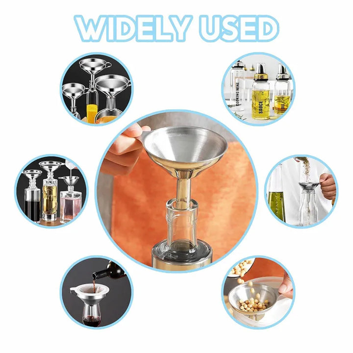 Mini Stainless Steel Kitchen Funnels Set Essential Oil Filling Funnels | Bowlift