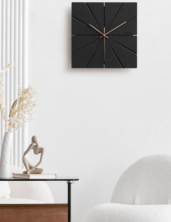 BowLift | Silent Modern Wall Clock – 12" Decorative MDF Design