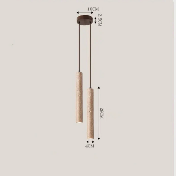 BowLift | Minimalist Travertine Wabi-Sabi Style LED Chandelier - LumoLine