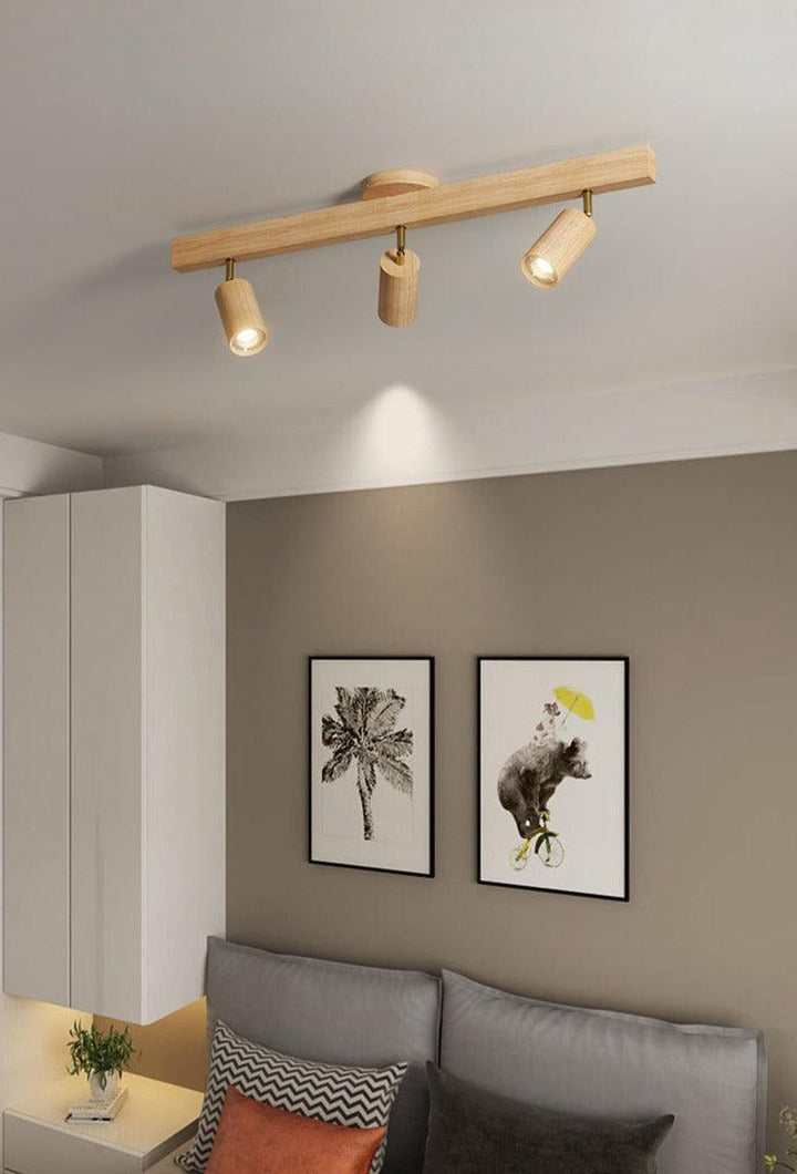 Wooden Ceiling Lamp Adjustable with Warm Light and Minimalist Design | Bowlift