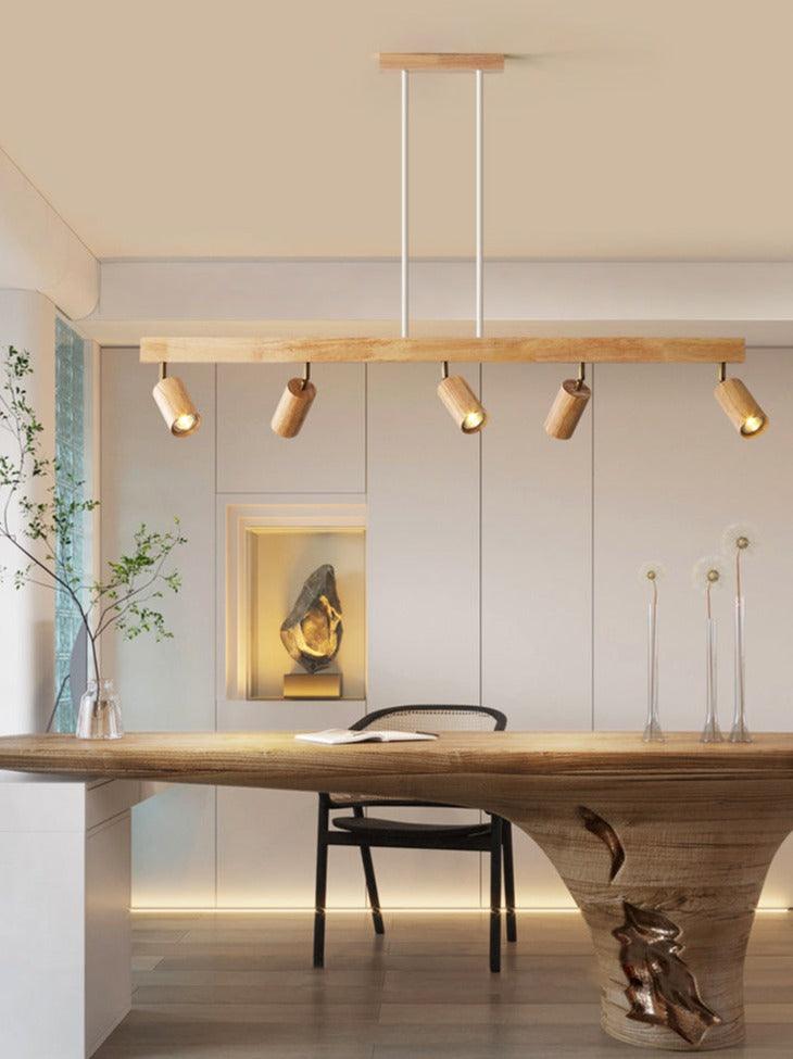 Wooden Ceiling Lamp Adjustable with Warm Light and Minimalist Design | Bowlift