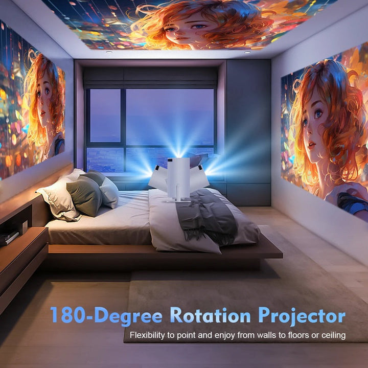 BowLift | Smart 4K Mini Projector with Dual WiFi and Bluetooth Connectivity