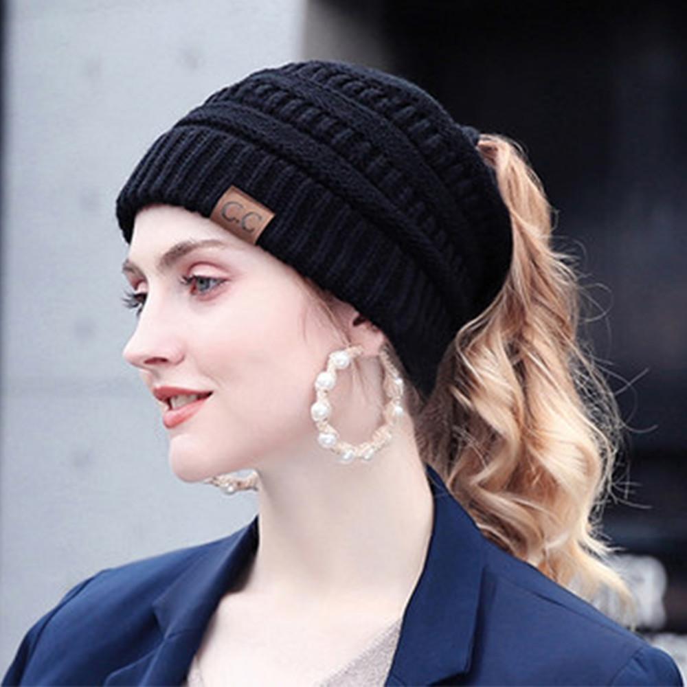 BowLift | Women’s Soft Knit Ponytail Beanie – Casual Winter Hat