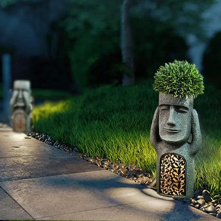 BowLift | MoaiGlow Easter Island Planter Statue with LED Light