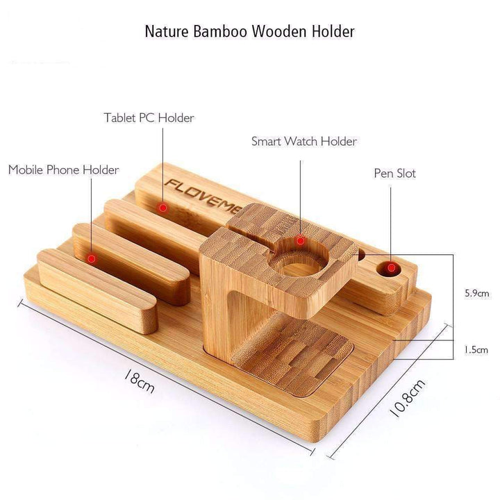 BowLift | Bamboo Charging Holder Dock - A Great Place to Keep Your Gadgets!