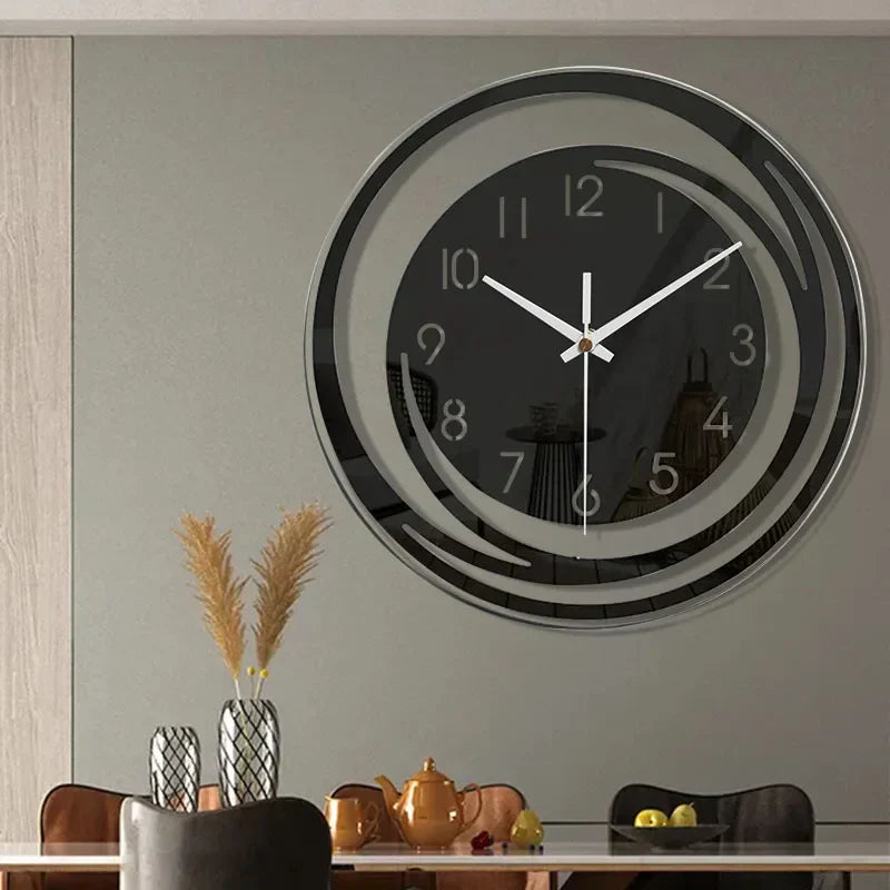 BowLift | Modern Black Wall Clock in Acrylic - ScandiTime