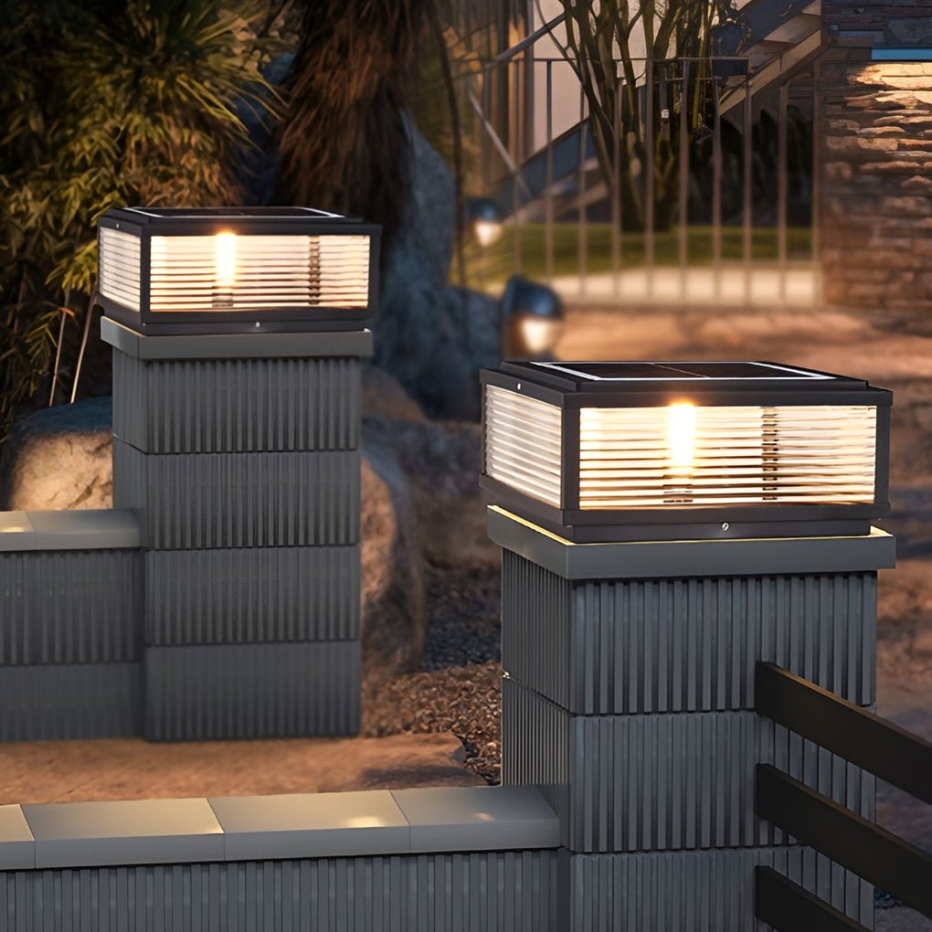 BowLift | Decorative Post Lamp with Square Glass Shade