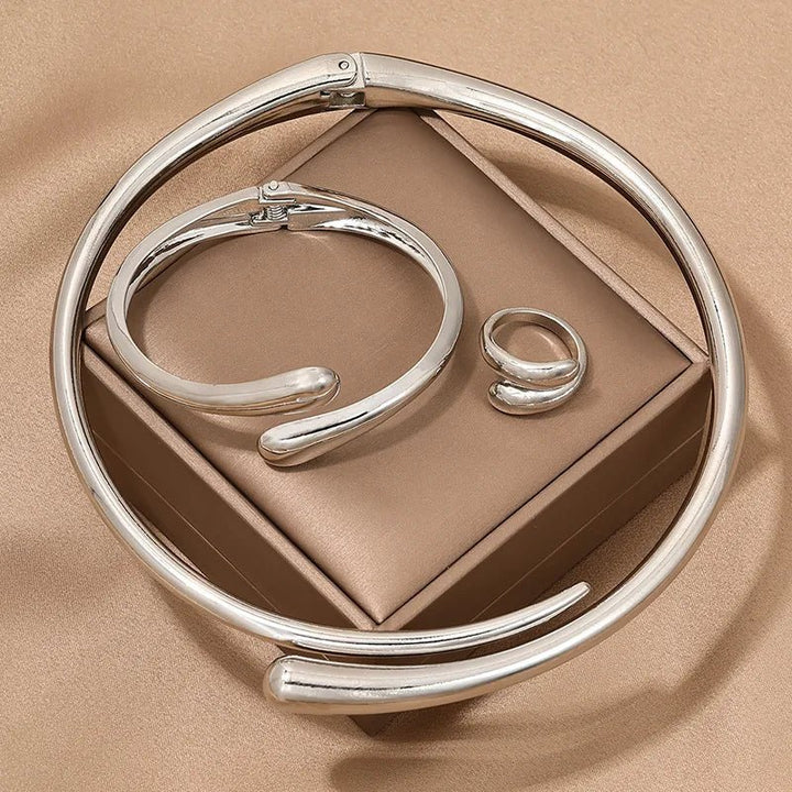 BowLift | Modern Wrap Choker Necklace, Bracelet, Ring Set