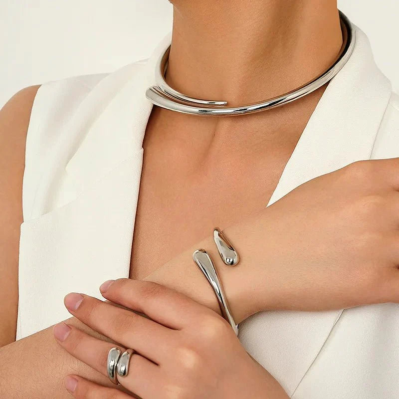BowLift | Modern Wrap Choker Necklace, Bracelet, Ring Set