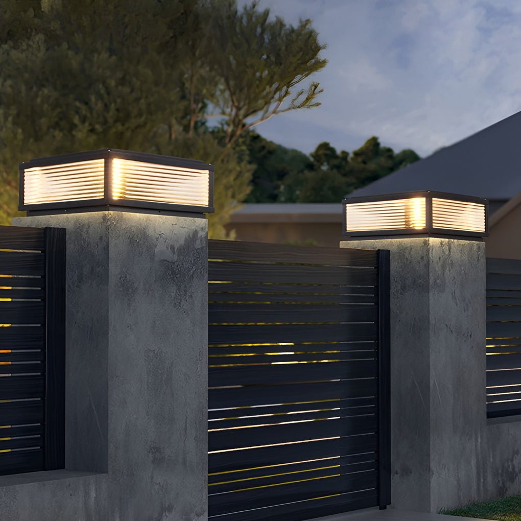BowLift | Decorative Post Lamp with Square Glass Shade