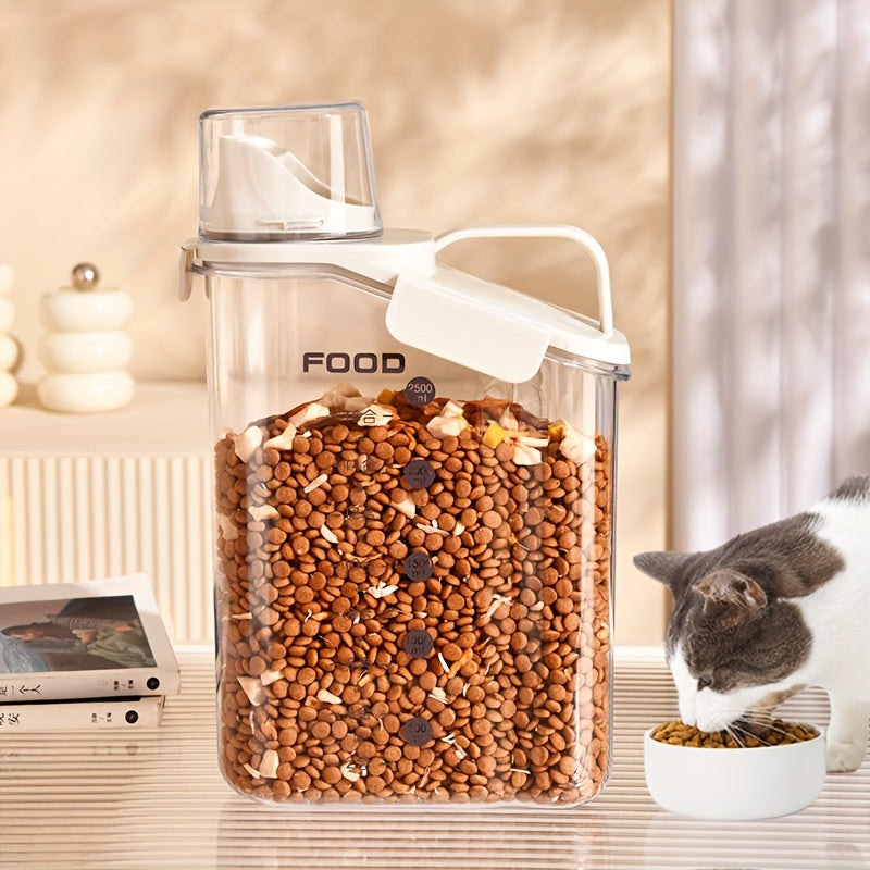 Moisture-Proof Pet Food Container with Measuring Cup - FreshBite Bowlift