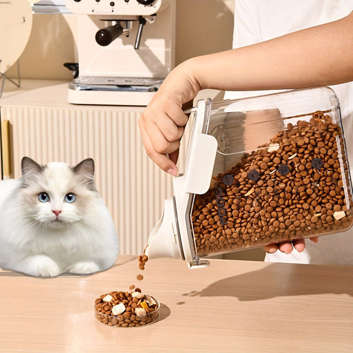 Moisture-Proof Pet Food Container with Measuring Cup - FreshBite Bowlift