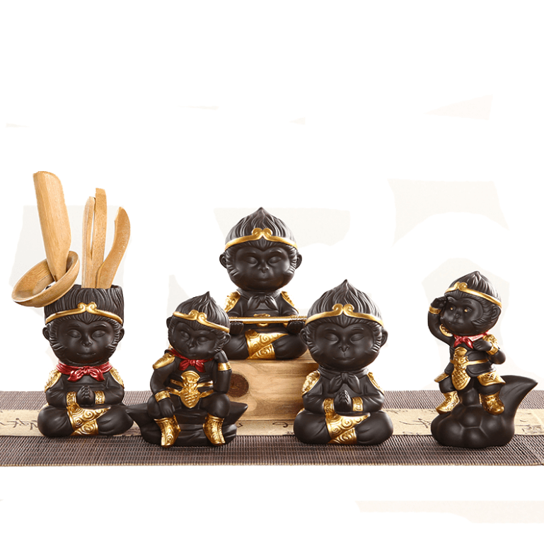 BowLift | Monkey King in Meditation Decorative Statue with Character