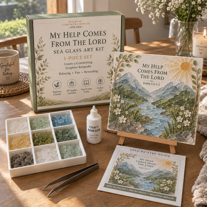 BowLift | Psalms of Comfort & Strength Sea Glass Art Kit