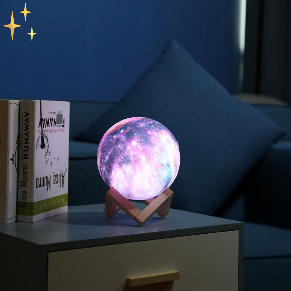 BowLift | LunarGlow - 16 Colors Moon Lamp with Remote Control and Wooden Stand for Sleep Comfort and Atmosphere