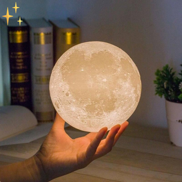 BowLift | LunarGlow - 16 Colors Moon Lamp with Remote Control and Wooden Stand for Sleep Comfort and Atmosphere