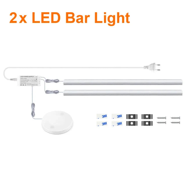 Motion Touch Sensor LED Lights Wireless Light Penetrable Wood Aluminum Bar | Bowlift