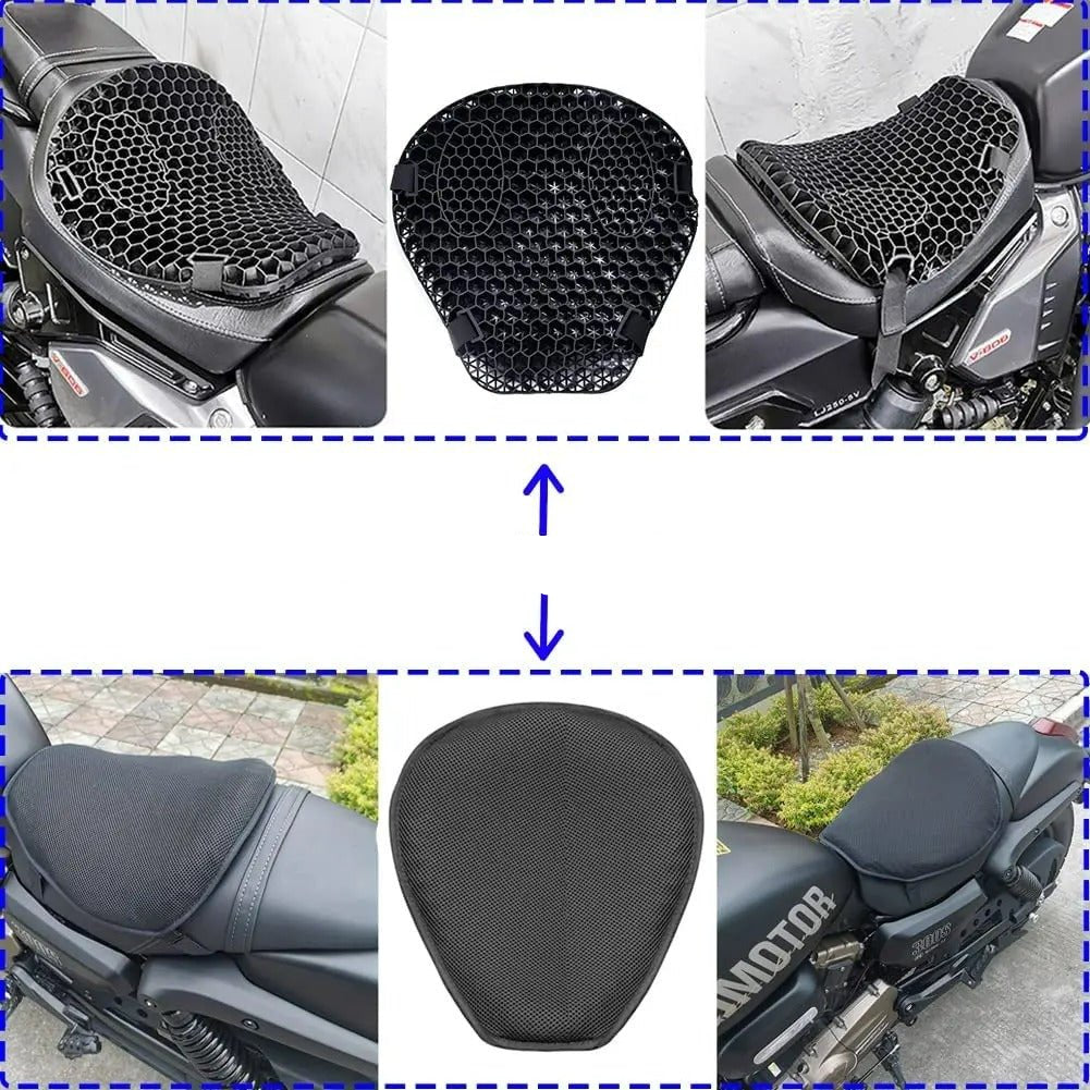 BowLift | HoneyRide – 3D Honeycomb Shock-Relief Motorcycle Seat Cushion