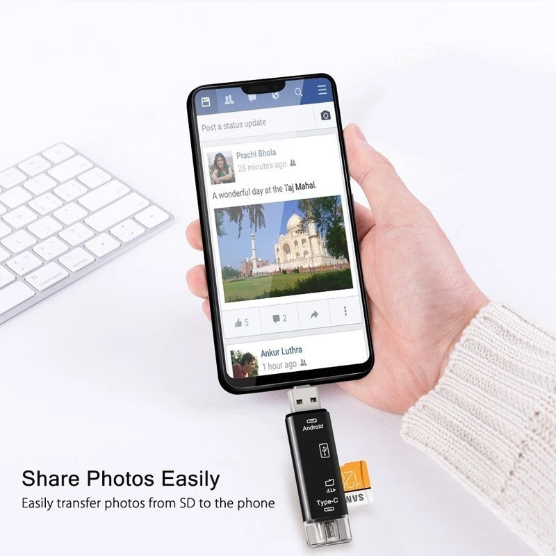 5 in 1 Micro SD Card Reader with 32 GB SD Card Bowlift