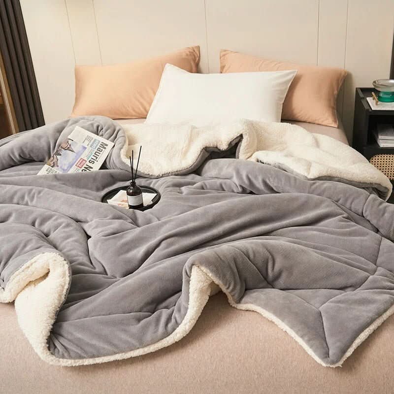 BowLift | Reversible Sherpa Fleece Blanket for Bed and Sofa
