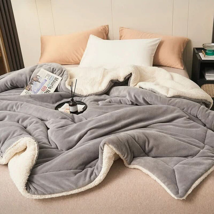 BowLift | Reversible Sherpa Fleece Blanket for Bed and Sofa