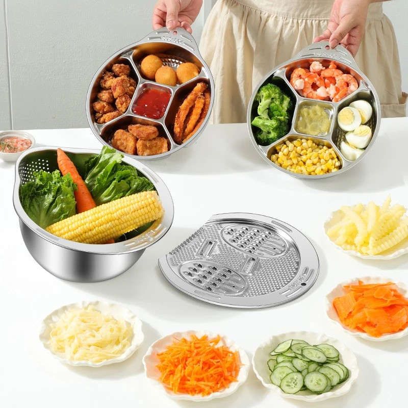 Multi-Function Stainless Steel Strainer Bowl and Draining Colander | Bowlift