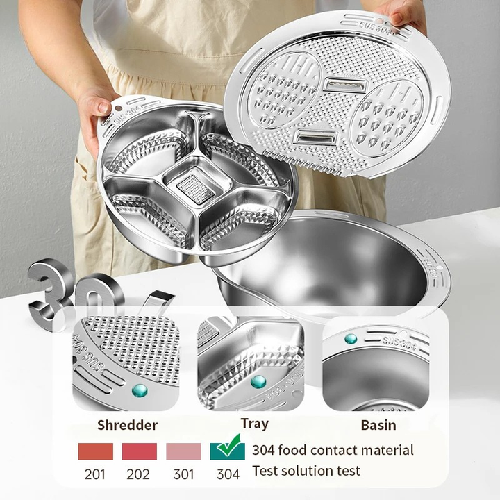 Multi-Function Stainless Steel Strainer Bowl and Draining Colander | Bowlift