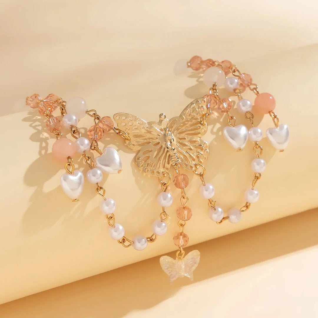 BowLift | Multi Layered Butterfly Heart Choker Necklace