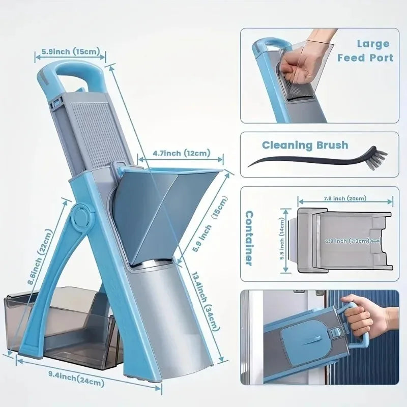 Multifunction Vegetable Cutter Adjustable Slicer Large Capacity Chopper | Bowlift