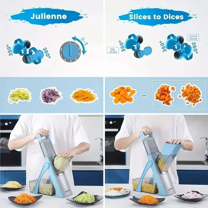 Multifunction Vegetable Cutter Adjustable Slicer Large Capacity Chopper | Bowlift