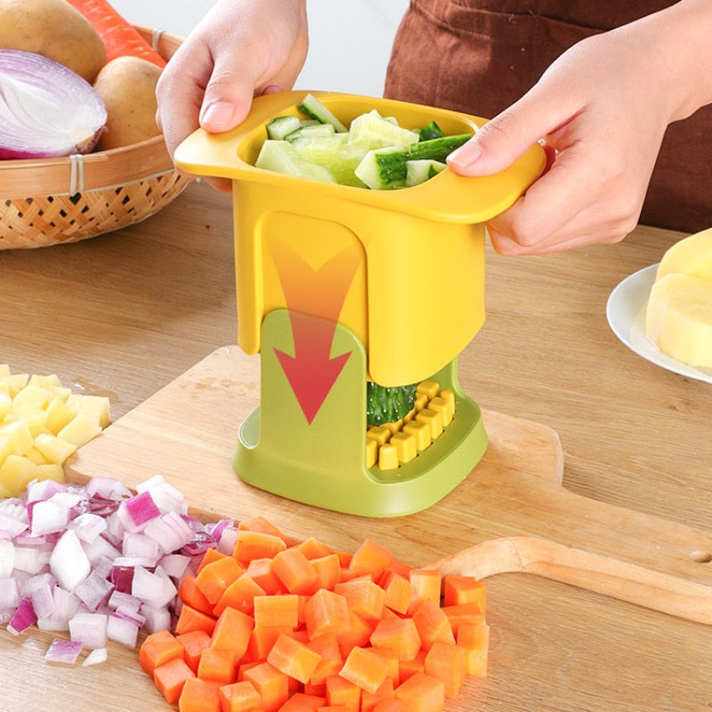 Multifunctional Vegetable Chopper Fries Cutter Hand Pressure Dicer | Bowlift