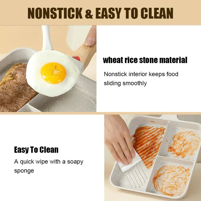 Multipurpose 3 in 1 Breakfast Skillets Cooking Pots 9inch Nonstick Pan | Bowlift