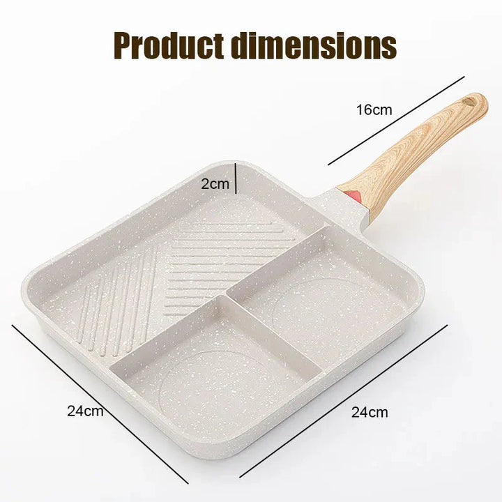Multipurpose 3 in 1 Breakfast Skillets Cooking Pots 9inch Nonstick Pan | Bowlift