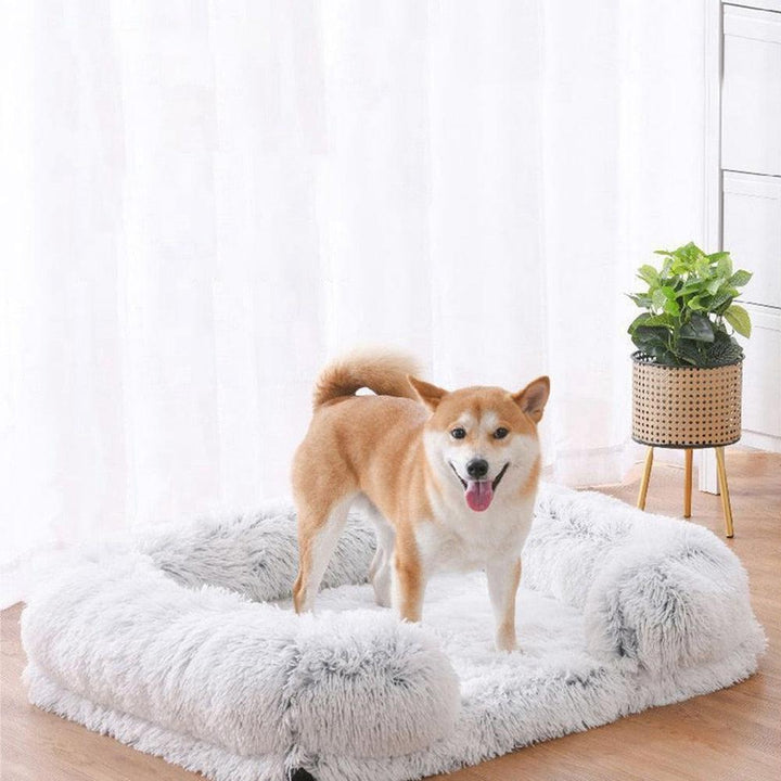 BowLift | Luxury Fluffy Dog Bed with Washable Cover – Gray