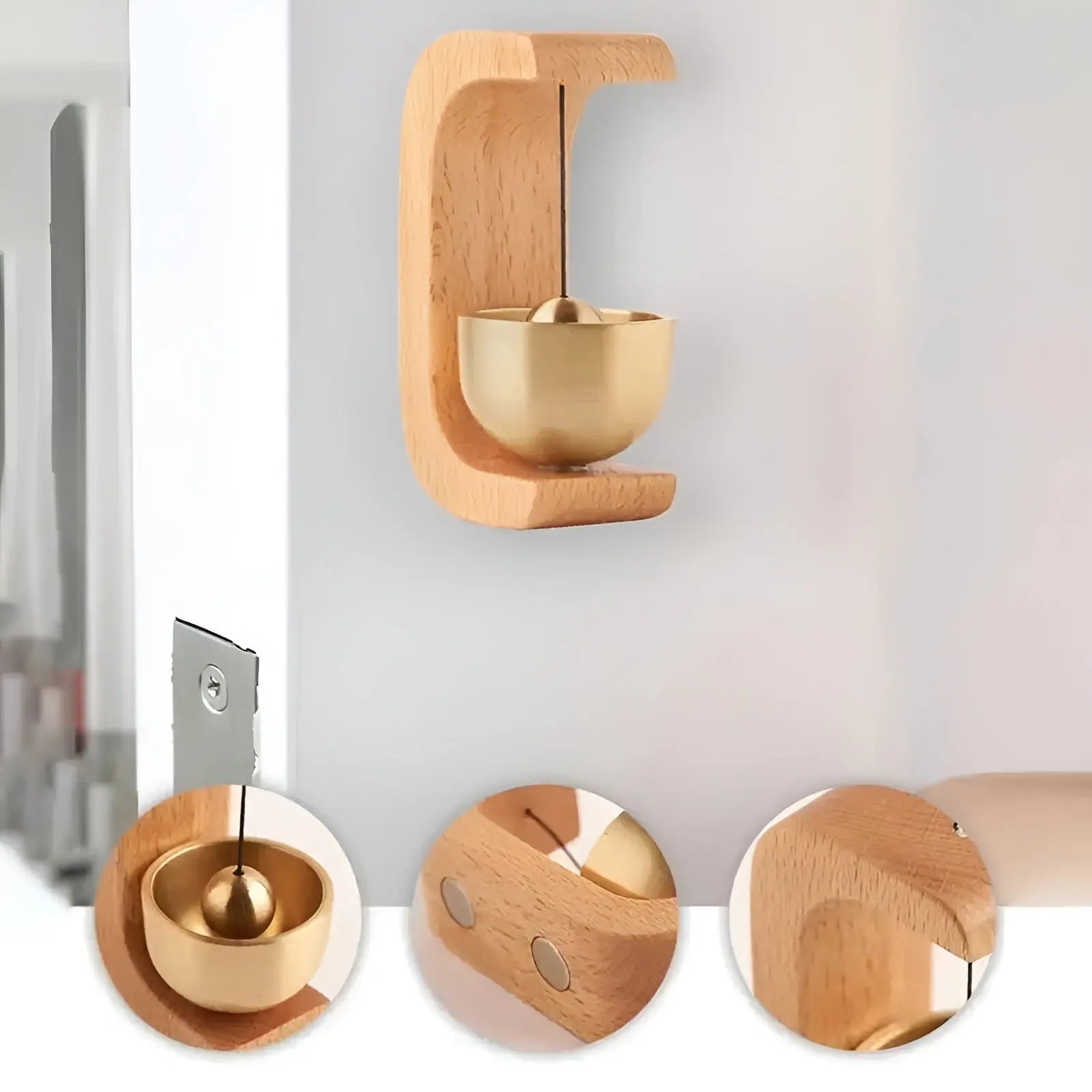 BowLift | Door bells - Melodic - Decorative wood - Japanese style - Singing bowl bell