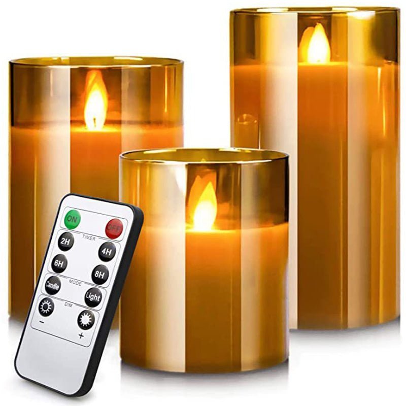 LED candle with remote control & timer in glass design | Bowlift