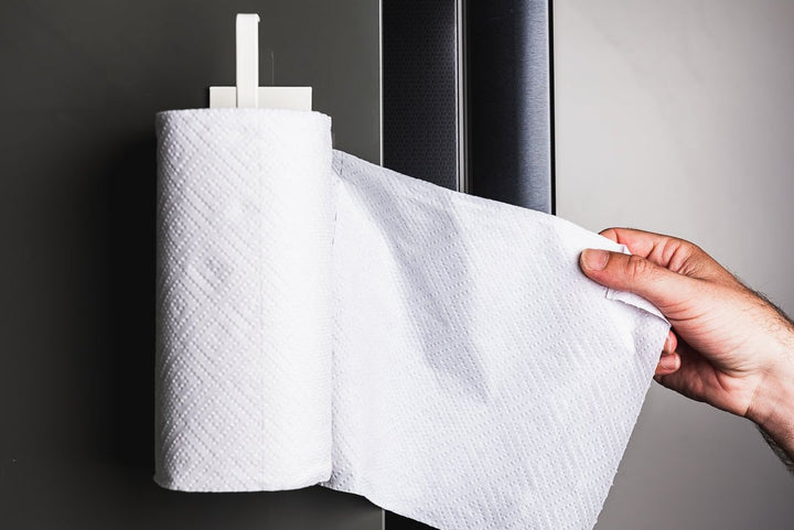 BowLift | NeatHold – Space-Saving Mounted Paper Towel Holder with Durable Iron Design