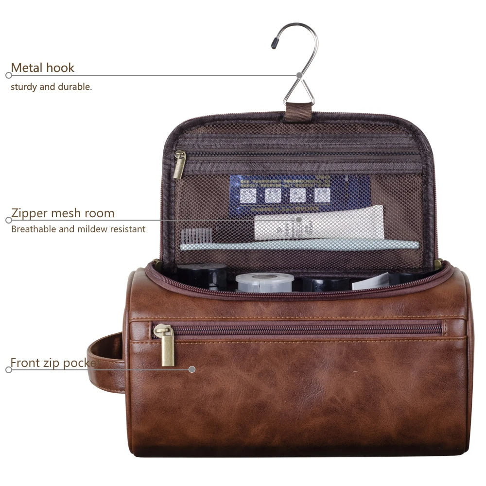 ReisTrek Luxury Bag – Leather Toiletry Bag with Waterproof Lining and YKK Zippers | Bowlift