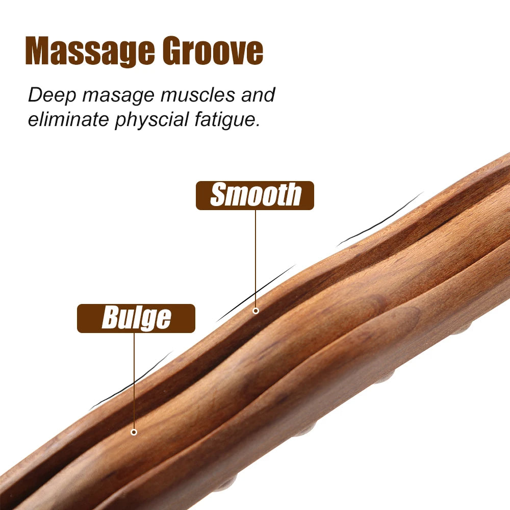 BowLift | WoodRelax Gua Sha Massage Stick – 60 cm Massage Tool Made of Natural Wood for Deep Muscle Relaxation