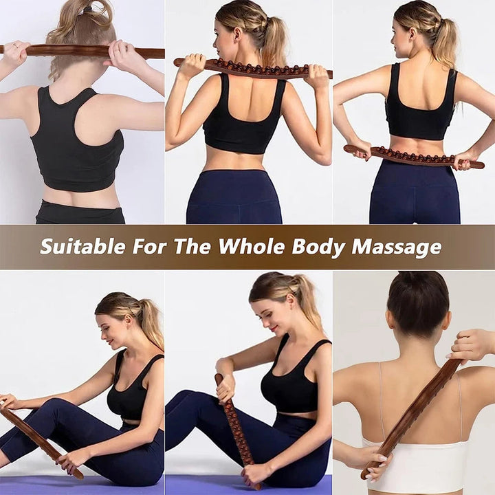 BowLift | WoodRelax Gua Sha Massage Stick – 60 cm Massage Tool Made of Natural Wood for Deep Muscle Relaxation