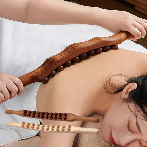 HoutRelax Gua Sha Massage Stick – 60 cm Massage Tool made of Natural Wood for Deep Muscle Relaxation | Bowlift