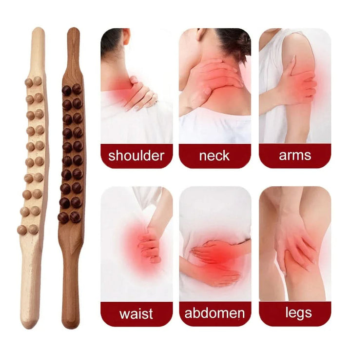BowLift | WoodEase Pro – Gua Sha Massage Stick made of Wood for Muscle Relaxation (60 cm)