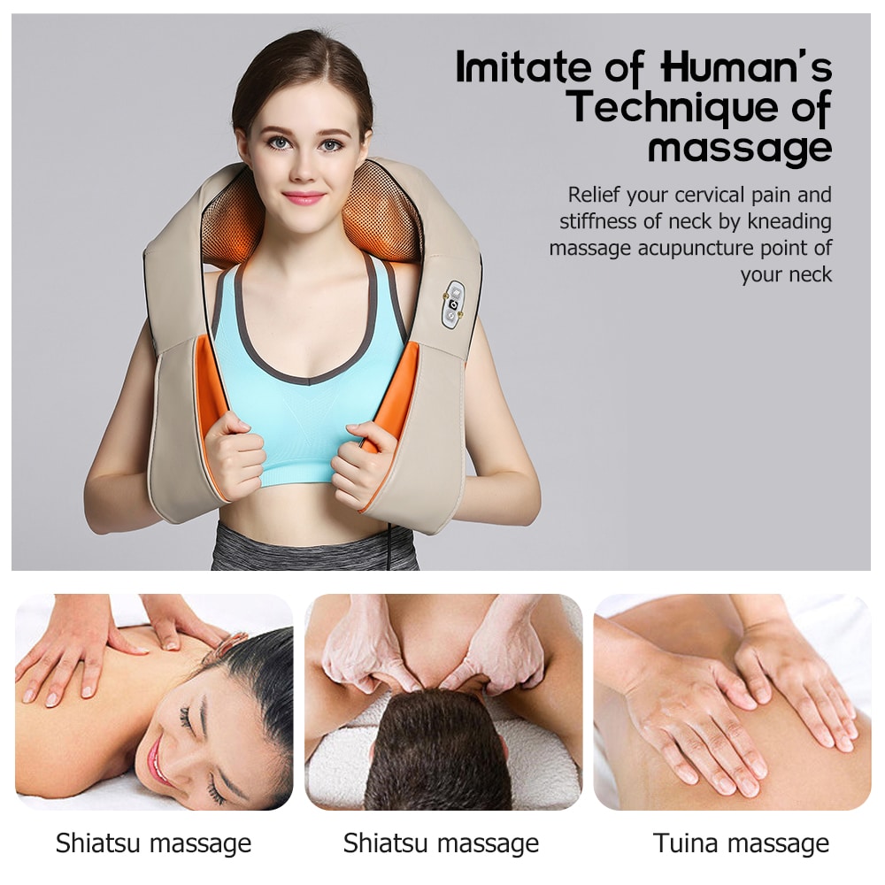 BowLift | RelaxPro Massage Cushion – Shiatsu Heat Cushion for Neck, Shoulders, and Back