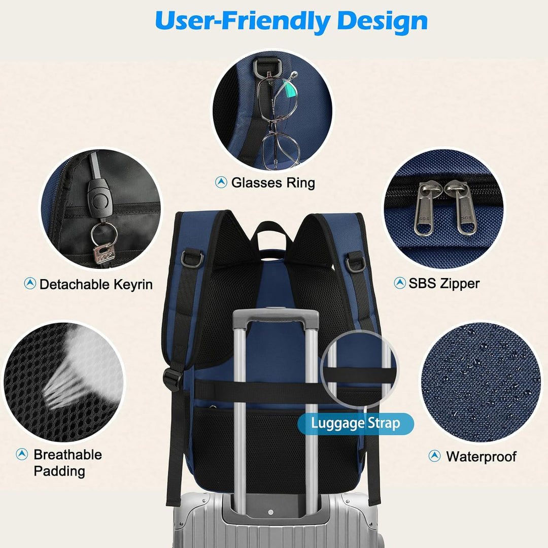 Waterproof Laptop & Lunch Backpack with USB Port – Multi-Compartment Travel Bag | Bowlift