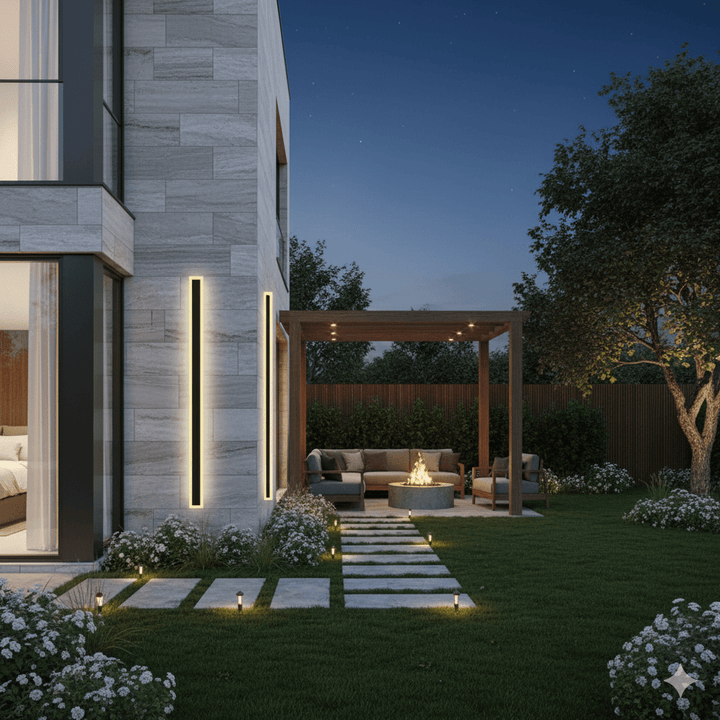 BowLift | NOCTARA – Elegant Modern Outdoor Wall Light for Garden & Balcony