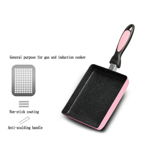 Non stick Frying Pan Tamagoyaki Omelette Egg Pan Kitchen Gas Cooker | Bowlift
