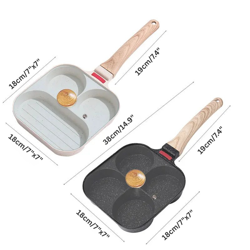 Nonstick Egg Frying Pan with Lid Kitchen Breakfast Grill Skillet | Bowlift