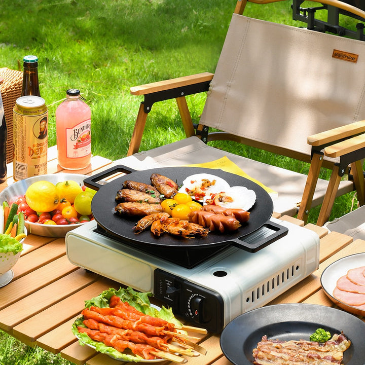 Nonstick Frying Pan Outdoor Cast Iron BBQ Plate Camping Grill Pan | Bowlift