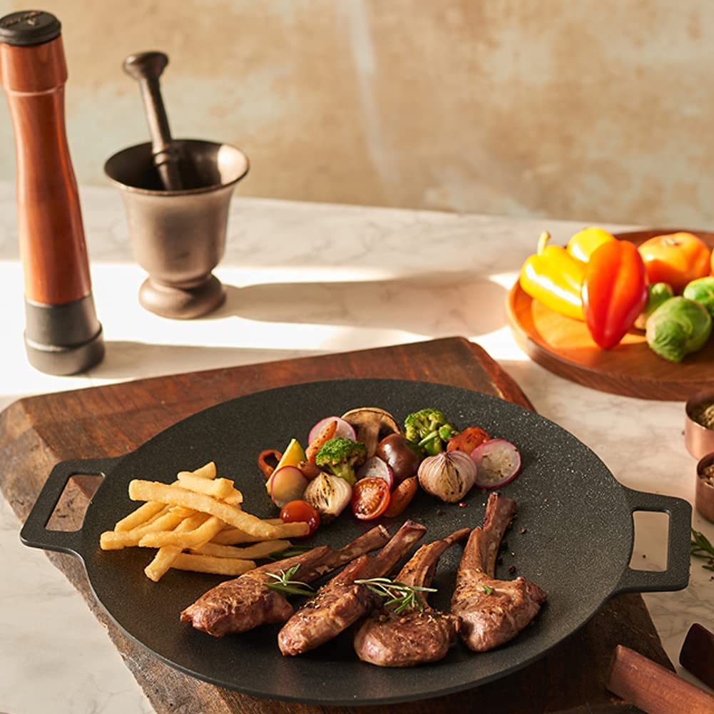 Nonstick Frying Pan Outdoor Cast Iron BBQ Plate Camping Grill Pan | Bowlift